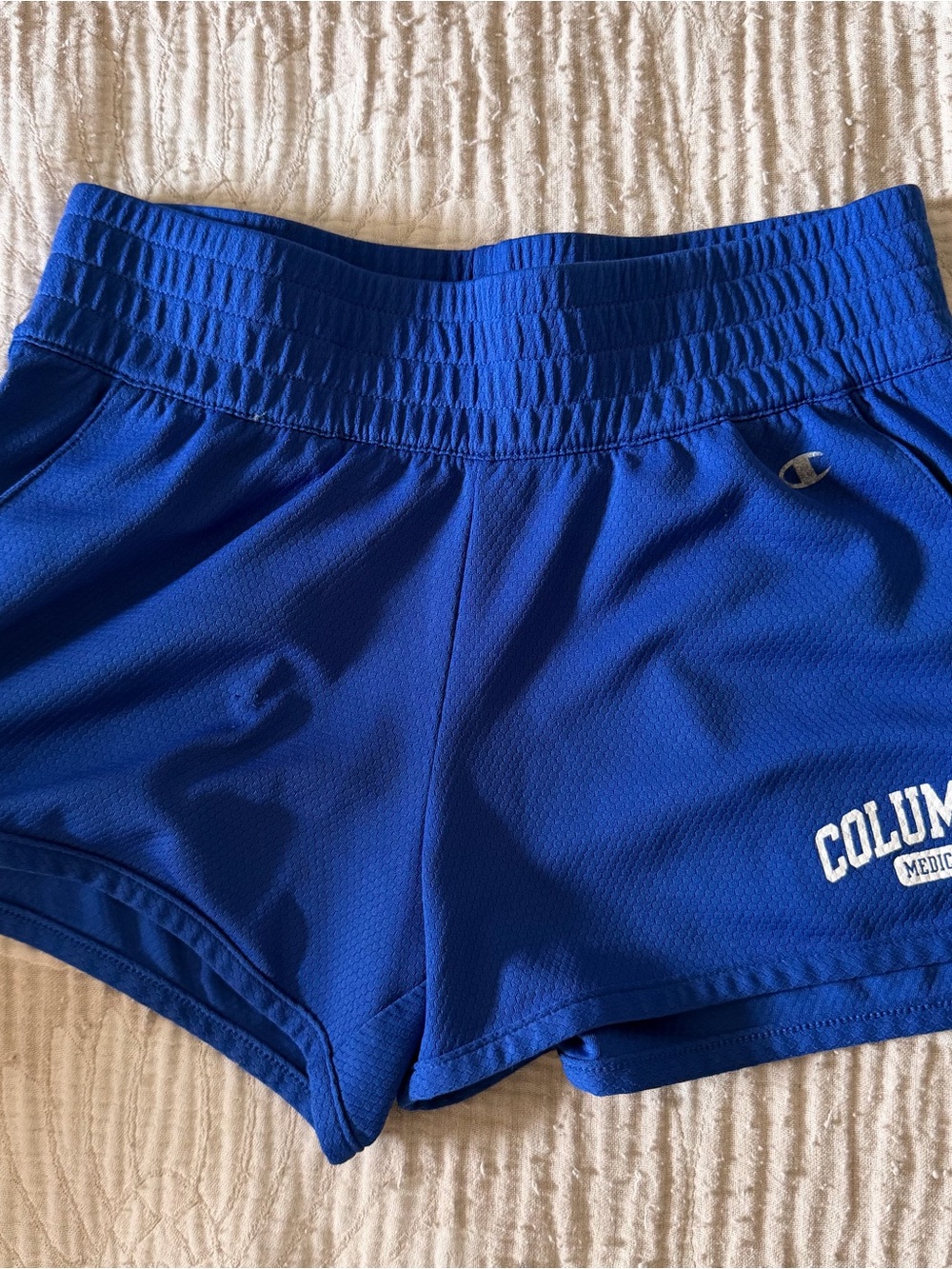 Champion Royal Blue Women's Athletic Shorts with Columbia Med Print